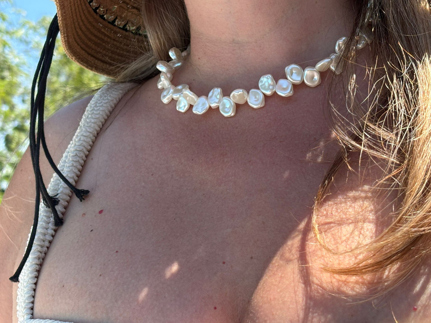 Collar Mykonos con perlas artificiales | Joyas marinas elegantes