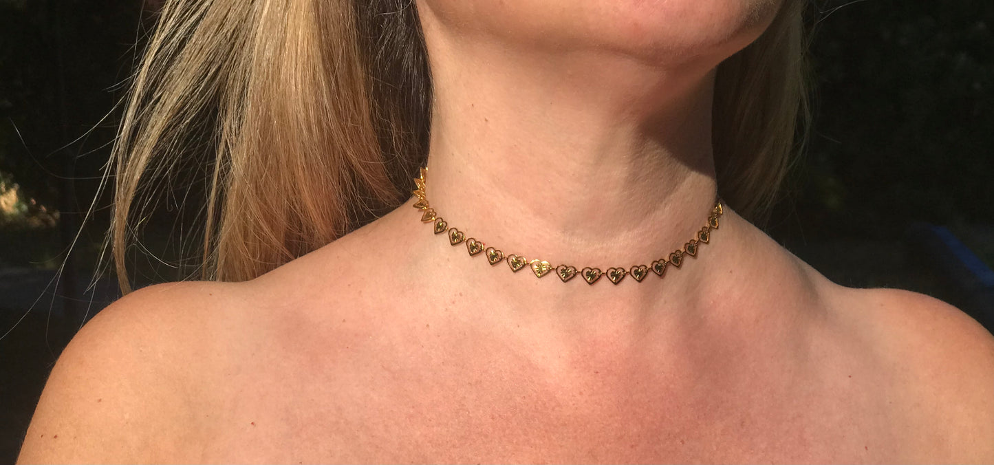 Choker Coeur de Sirène en acero inoxidable | Joyas marinas con corazones